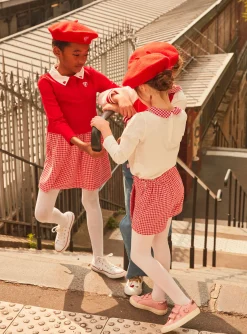 Skirt, Shorts-Sergent Major Barbapapa pink and red houndstooth print skort