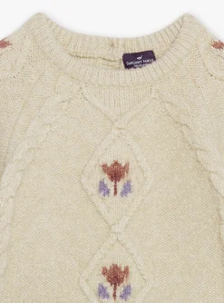 Knitwear, Sweater, Cardigan | Knitwear, Sweater, Cardigan-Sergent Major Beige cabled sweater