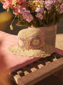 Hat, Scarf | Dress-Sergent Major Beige straw hat