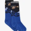 Underwear & Socks-Sergent Major Black and ice blue socks with mountain and helicopter jacquard