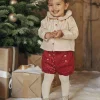 Romper, Jumpsuit & Outfit | Romper, Jumpsuit & Outfit-Sergent Major Blouse and shorts set in gold and red velvet