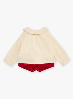 Romper, Jumpsuit & Outfit | Romper, Jumpsuit & Outfit-Sergent Major Blouse and shorts set in gold and red velvet