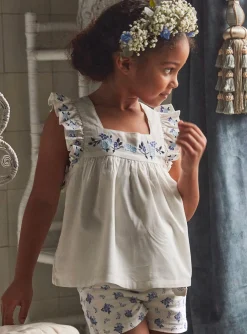 Shirt, T-shirt-Sergent Major Blouse embroidered with flowers