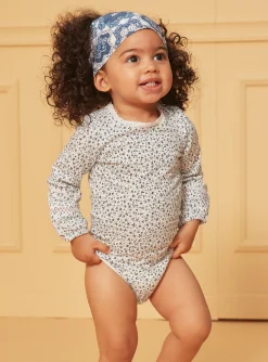 Romper, Jumpsuit & Outfit | Romper, Jumpsuit & Outfit-Sergent Major Blue and ecru bodysuit and pinafore dress set