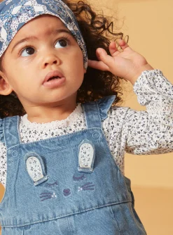 Romper, Jumpsuit & Outfit | Romper, Jumpsuit & Outfit-Sergent Major Blue and ecru bodysuit and pinafore dress set