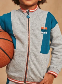 Sweatpants-Sergent Major Blue and grey fleece tracksuit jacket