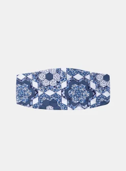 Hat, Headband, Scarf | Hat, Headband, Scarf-Sergent Major Blue and white headband with floral print
