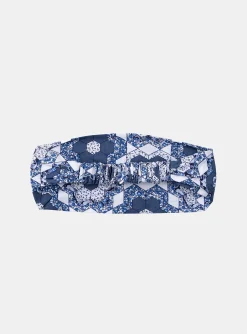 Hat, Headband, Scarf | Hat, Headband, Scarf-Sergent Major Blue and white headband with floral print