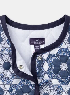 Knitwear, Sweater, Cardigan | Knitwear, Sweater, Cardigan-Sergent Major Blue and white quilted sleeveless jacket