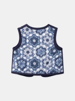Knitwear, Sweater, Cardigan | Knitwear, Sweater, Cardigan-Sergent Major Blue and white quilted sleeveless jacket