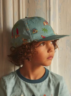 Hats-Sergent Major Blue cap with neat prints