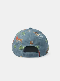 Hats-Sergent Major Blue cap with neat prints