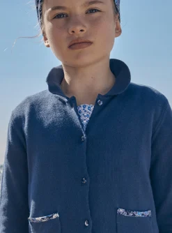 Knitwear, Sweater, Cardigan-Sergent Major Blue cardigan in jersey knit