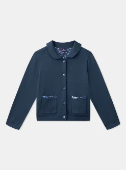 Knitwear, Sweater, Cardigan-Sergent Major Blue cardigan in jersey knit