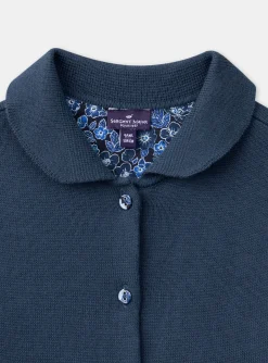 Knitwear, Sweater, Cardigan-Sergent Major Blue cardigan in jersey knit