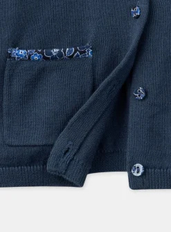 Knitwear, Sweater, Cardigan-Sergent Major Blue cardigan in jersey knit