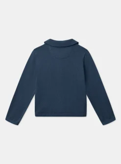 Knitwear, Sweater, Cardigan-Sergent Major Blue cardigan in jersey knit
