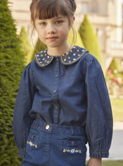 Shirt, T-shirt-Sergent Major Blue denim blouse