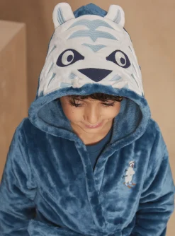 Pajamas-Sergent Major Blue hooded robe
