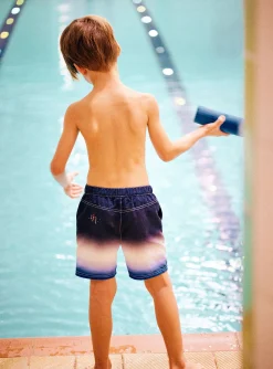 Swimsuit-Sergent Major Blue striped swim shorts child boy