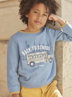 Knitwear, Sweater, Cardigan-Sergent Major Blue sweatshirt in brushed fleece
