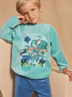 Pajamas-Sergent Major Blue velvet pyjamas