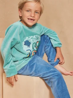 Pajamas-Sergent Major Blue velvet pyjamas
