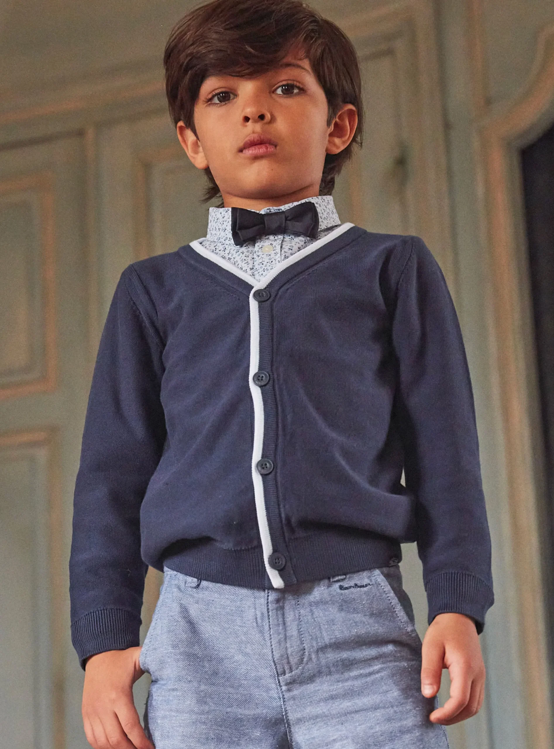 Knitwear, Sweater, Cardigan-Sergent Major Blue V-neck cardigan
