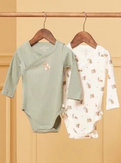 Bodysuit-Sergent Major 2 bodysuits in ecru and khaki cotton