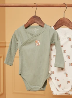 Bodysuit-Sergent Major 2 bodysuits in ecru and khaki cotton