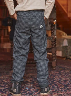 Trousers, Jeans-Sergent Major Bottle-green plaid pants