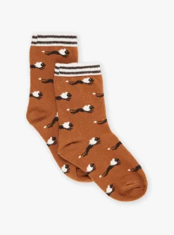 Underwear & Socks-Sergent Major Brown lion-print socks