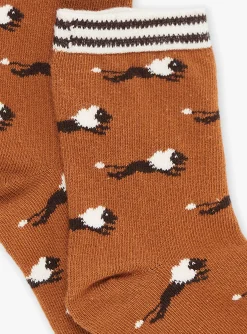 Underwear & Socks-Sergent Major Brown lion-print socks