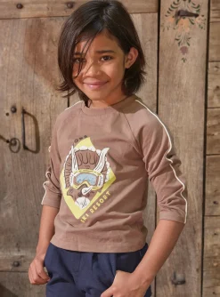 T-shirt, Polo Shirt-Sergent Major Brown TEE SHIRT LS