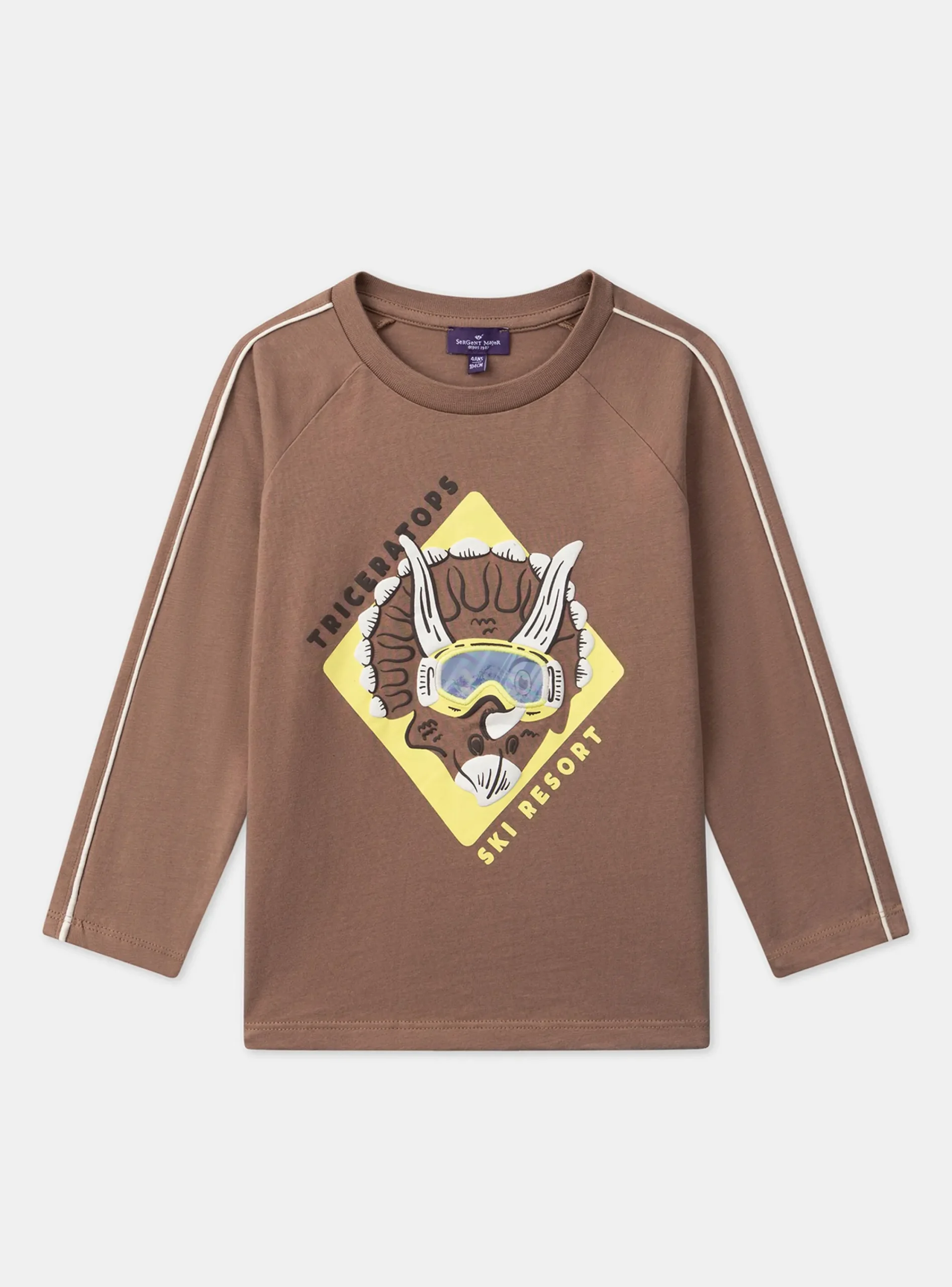 T-shirt, Polo Shirt-Sergent Major Brown TEE SHIRT LS