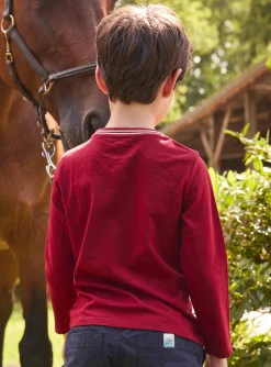 T-shirt, Polo Shirt-Sergent Major Burgundy TEE SHIRT LS