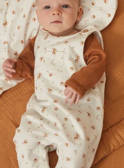 Suits And Ensembles-Sergent Major Caramel bodysuit, ecru overalls and beige socks