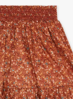 Skirt, Shorts-Sergent Major Cinnamon ruffled skirt with floral print