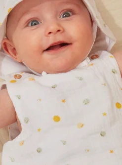 Suits And Ensembles-Sergent Major Cotton gauze rompers and beanie hat
