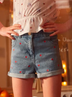 Skirt, Shorts-Sergent Major Denim heart shorts