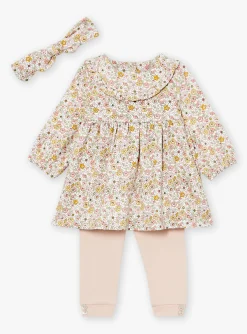 Suits And Ensembles-Sergent Major Dress, pants and headband set, ecru