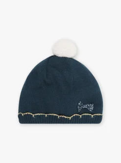 Beany, Scarf, Gloves-Sergent Major Duck blue knitted hat