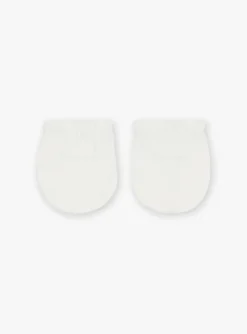 Hat, Mittens-Sergent Major Ecru birth mittens in organic cotton