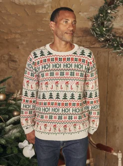 Knitwear, Sweater, Cardigan-Sergent Major Ecru Christmas sweater