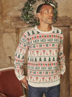 Knitwear, Sweater, Cardigan-Sergent Major Ecru Christmas sweater