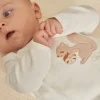 Baby Jumpsuits-Sergent Major Ecru corduroy romper in organic cotton and recycled polyester