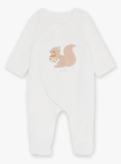 Baby Jumpsuits-Sergent Major Ecru corduroy romper in organic cotton and recycled polyester