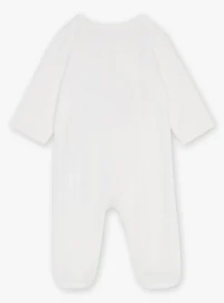 Baby Jumpsuits-Sergent Major Ecru corduroy romper in organic cotton and recycled polyester