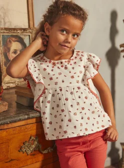 Shirt, T-shirt-Sergent Major Ecru floral blouse