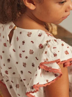 Shirt, T-shirt-Sergent Major Ecru floral blouse